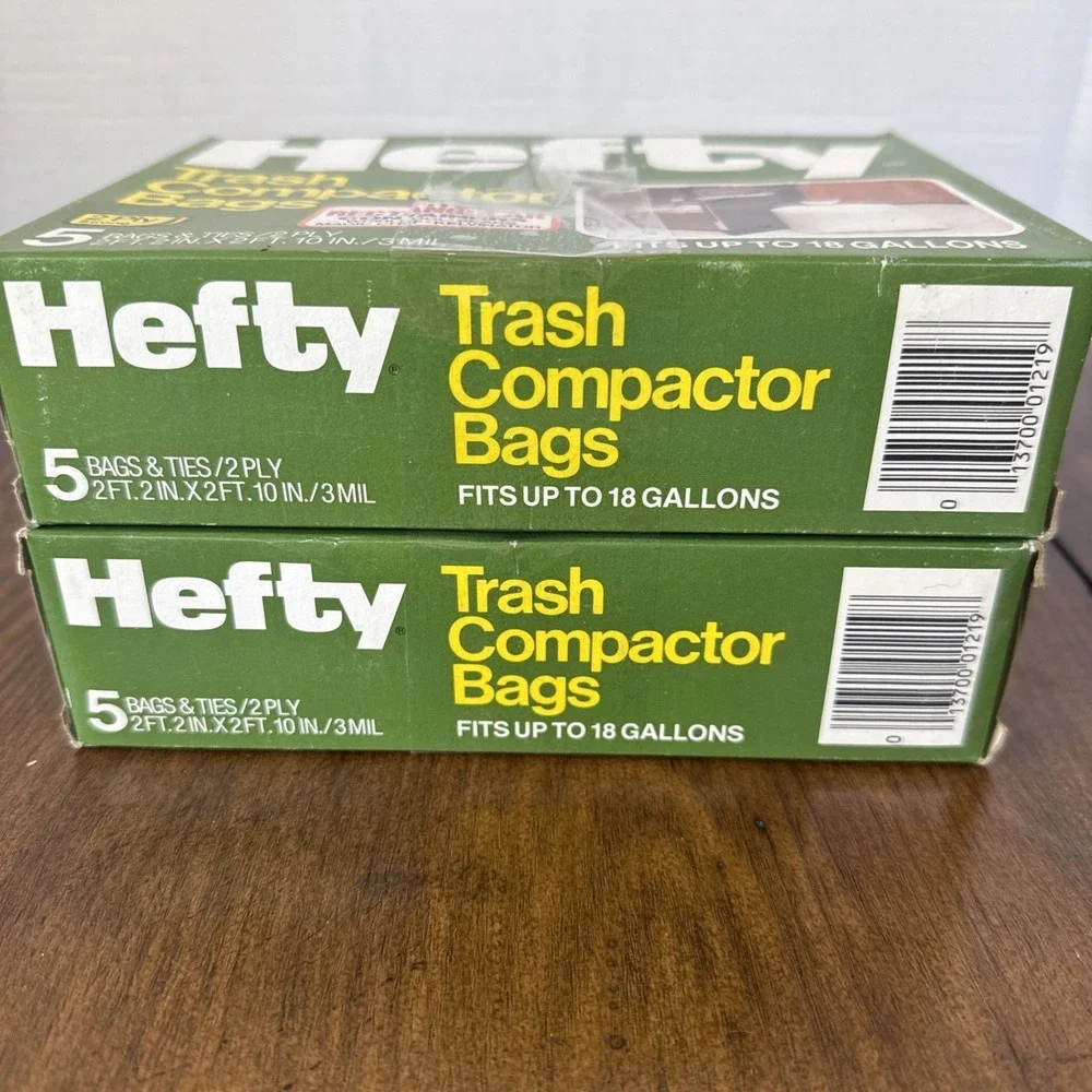 Hefty 18 Gallon Trash Compactor Bags 5 Backpack Liners Per Box - Lot of 2